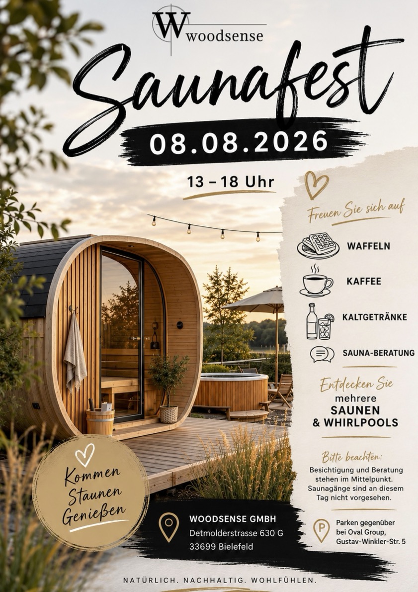 Einladung zum woodsense Saunafest am 08.08.2026